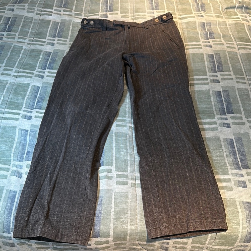 Men's Vintage Bragent Trousers Gray Pinstripe Pants sz 32
